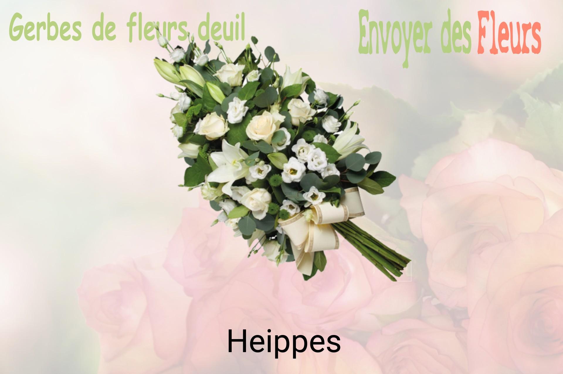 Gerbe de fleurs de deuil livrée à Heippes